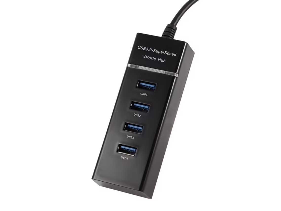 Hub USB 3.0 4 Portas Multiportas Fino e Compacto IKIKSO (preto)