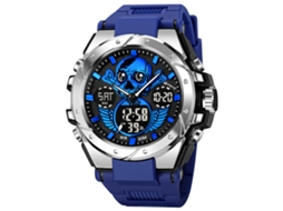 Relógio Esportivo Masculino MDUG Relógio de Pulso com Caveira Luminoso e Detalhes Luminosos (azul)
