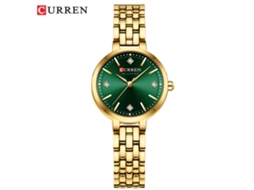 Relógio De Pulso Feminino Casual, Com Mostrador Pequeno E Strass (dourado E Preto), Estilo Casual, Quartzo, Compacto.