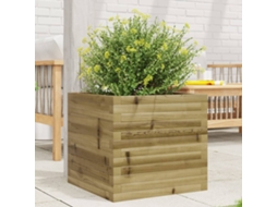 Vidaxl Vaso/floreira Jardim 50x50x45,5 Cm Madeira De Pinho Impregnada