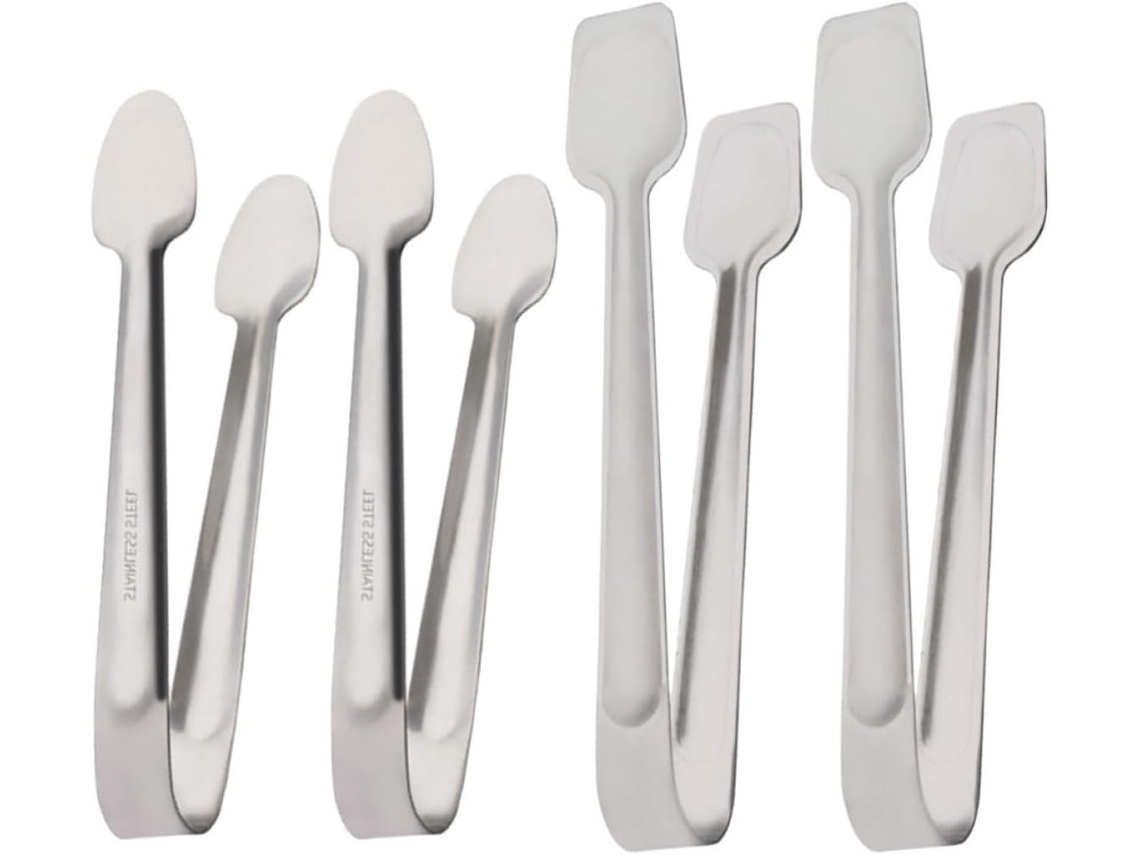 Conjunto De 4 Pinças Aço Inoxidável Para Alimentos Com Cabos Ergonômicos, Multifuncionais Para Churrasco, Cozinha E
