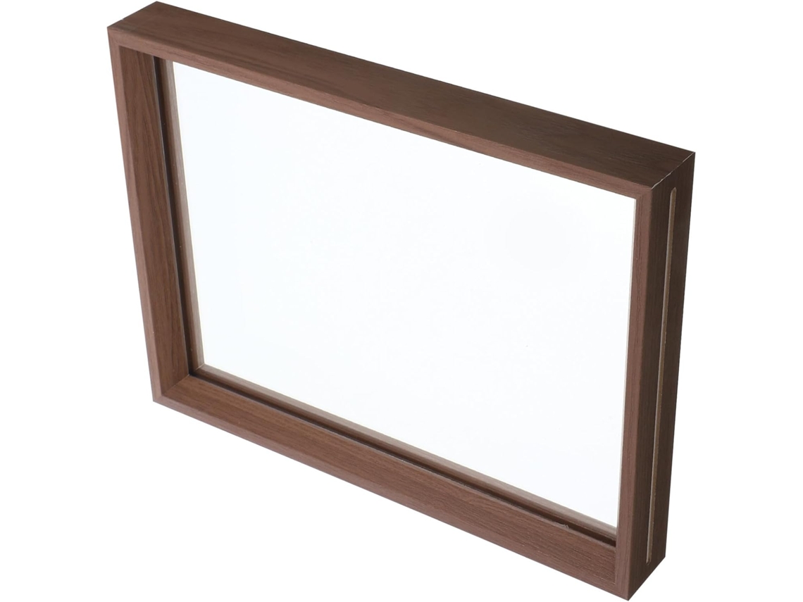Porta Retratos Madeira Marrom Acrílico Design Elegante Simples Transparente Multiuso Decoração Quarto Mesa GOKOCO