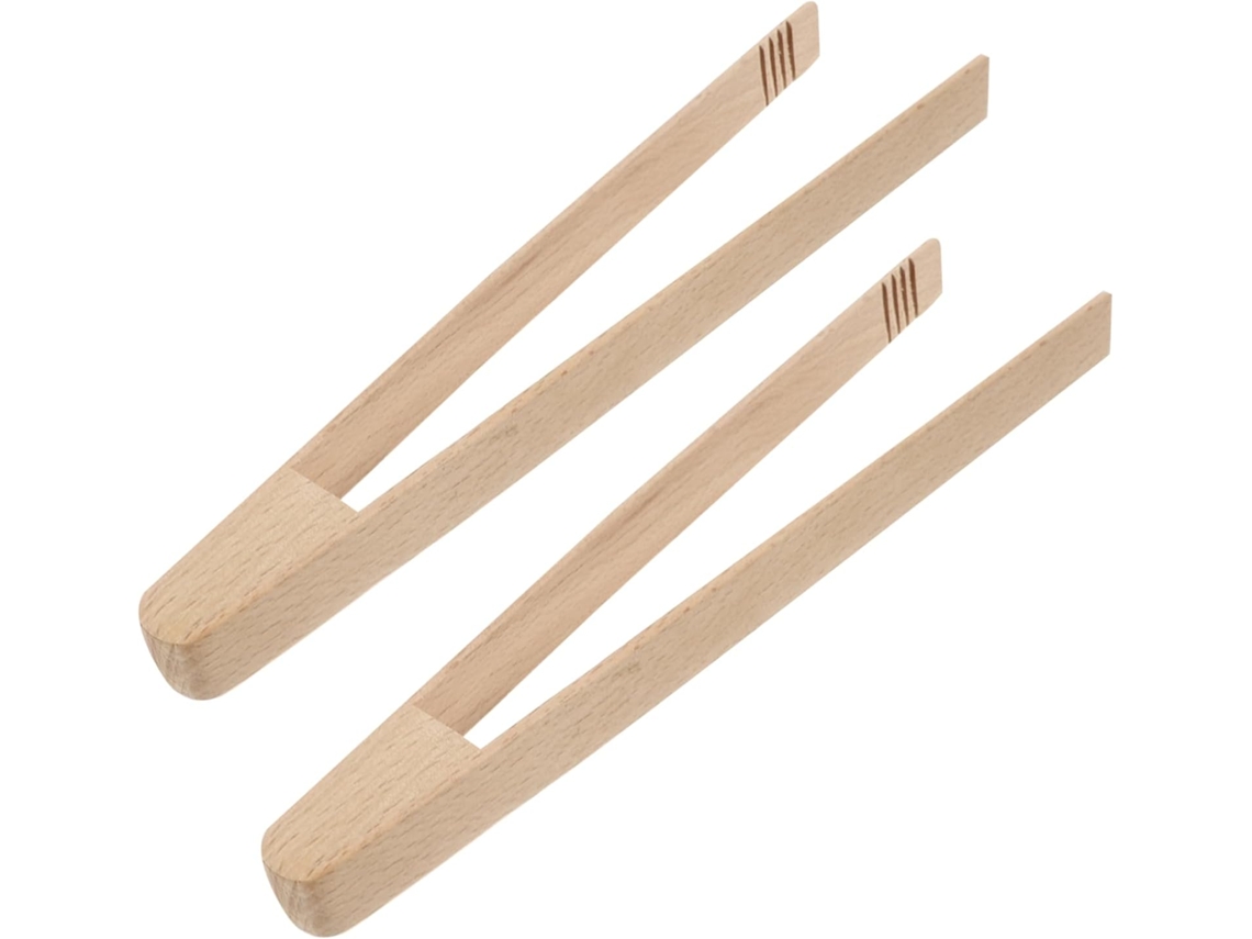 Pinça De Madeira Impermeável Imikeya, Conjunto De 2 Peças, Grossa E Resistente Ao Desgaste, Ideal Para Churrasco E