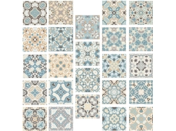 Conjunto 24 Adesivos Parede Pvc Estampa Azulejo Decorativos Resistentes Desgaste Ideais Decoração Quartos GOKOCO