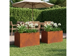 Vidaxl Vaso De Jardim 2 Unid. Ferro Enferrujado 60 X 40 X 40 Cm