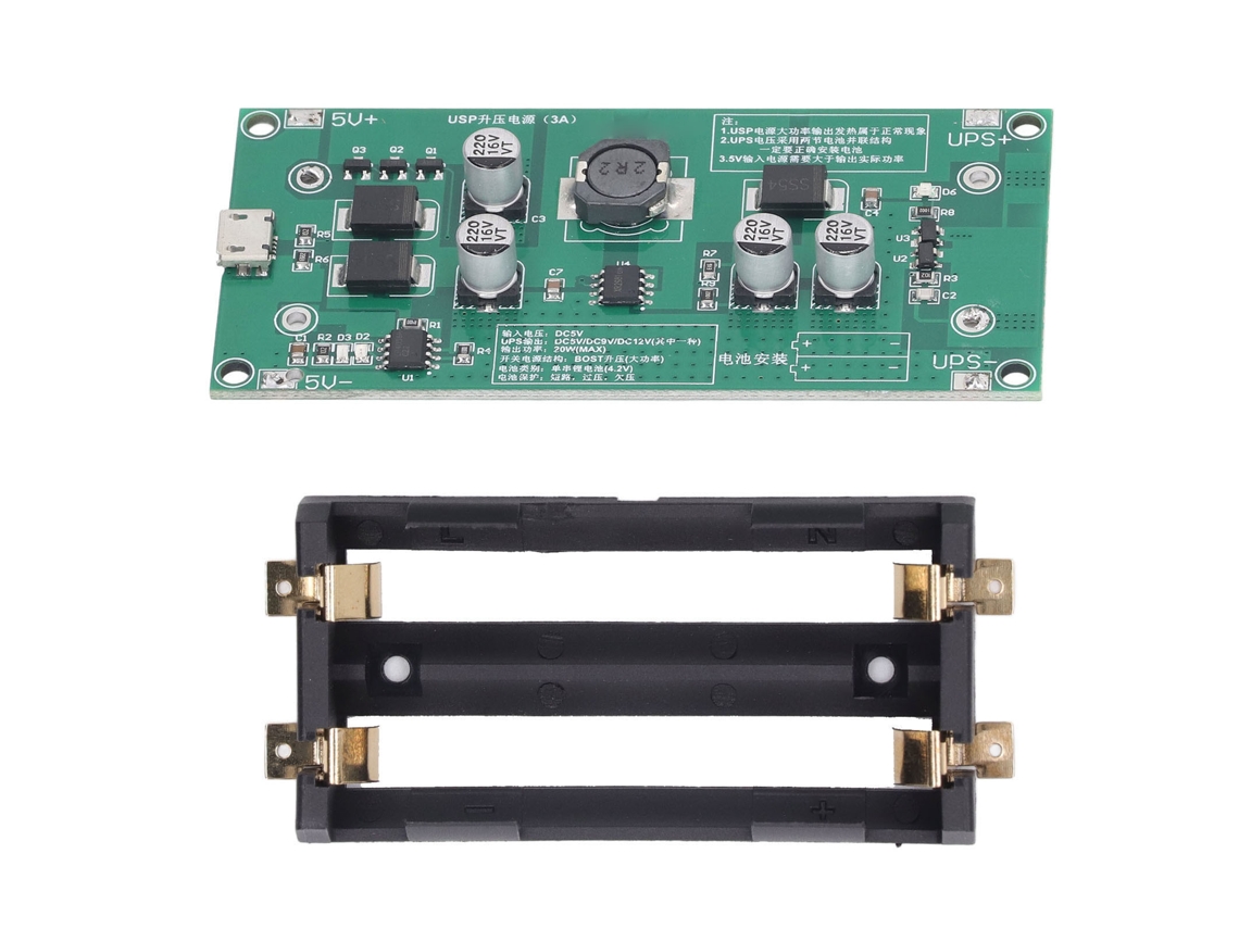 Módulo Conversor de Tensão Boost 3a de Alta Potência com Bateria Li ion e Usb Micro