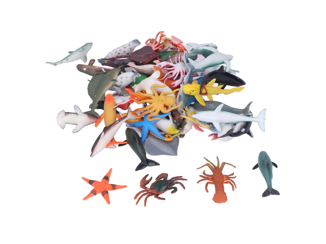 Primerox 48 Peças Brinquedos Animais Marinhos Plásticos Seguros Educativos Miniatura para 4 6 Anos