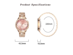 Smartwatch com Bluetooth, diversos modos esportivos e detalhes em Diamante Prata Bestvite