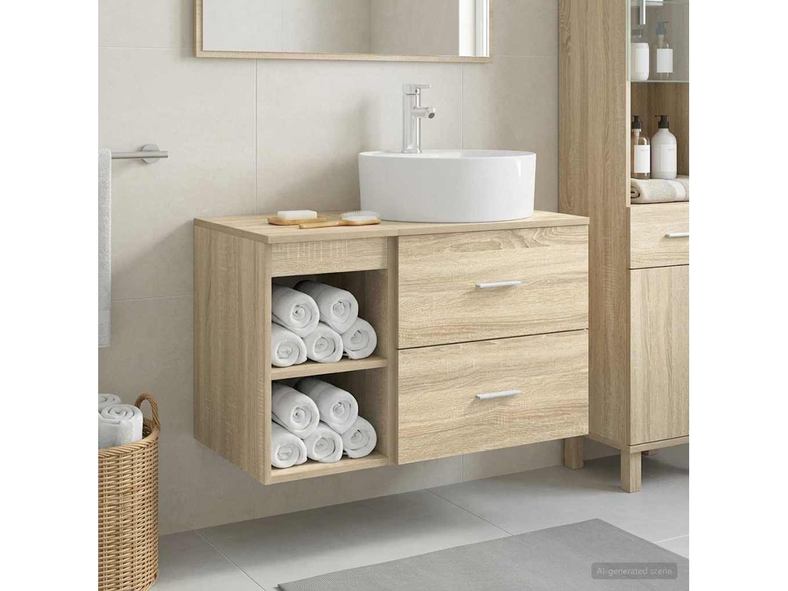 Vidaxl Conjunto De Móveis Para Banheiro 2 Unid. Carvalho Sonoma