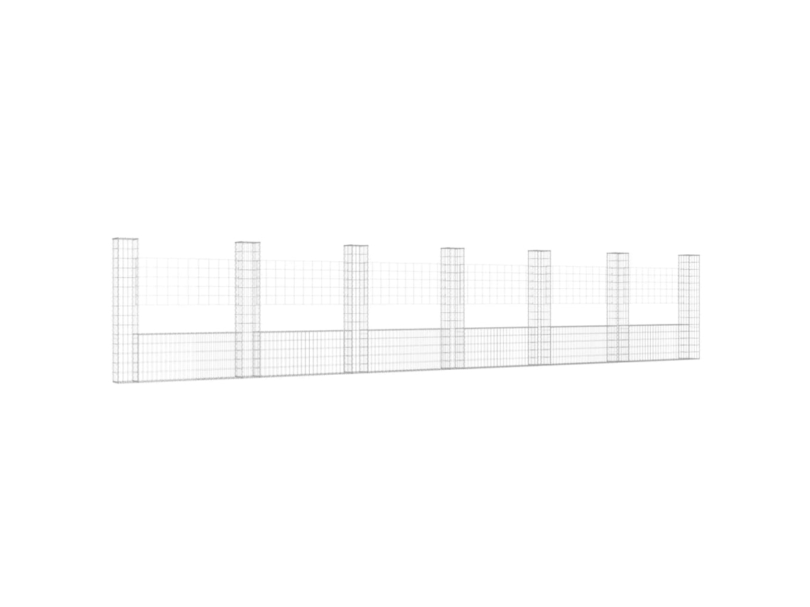 Gabion Basket, Gabion Baskets Vidaxl Prateado Ferro (740 X 20 X 150 Cm)