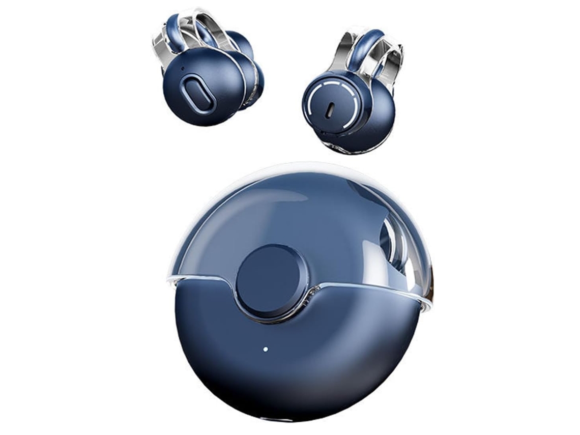 Fones de Ouvido Sem Fio Bluetooth 5.3, Clipe de Orelha Tws, Condução Óssea, 360 ° Acs, Som Esportivo, Fone de Ouvido com Microfone JIAPEI (azul)