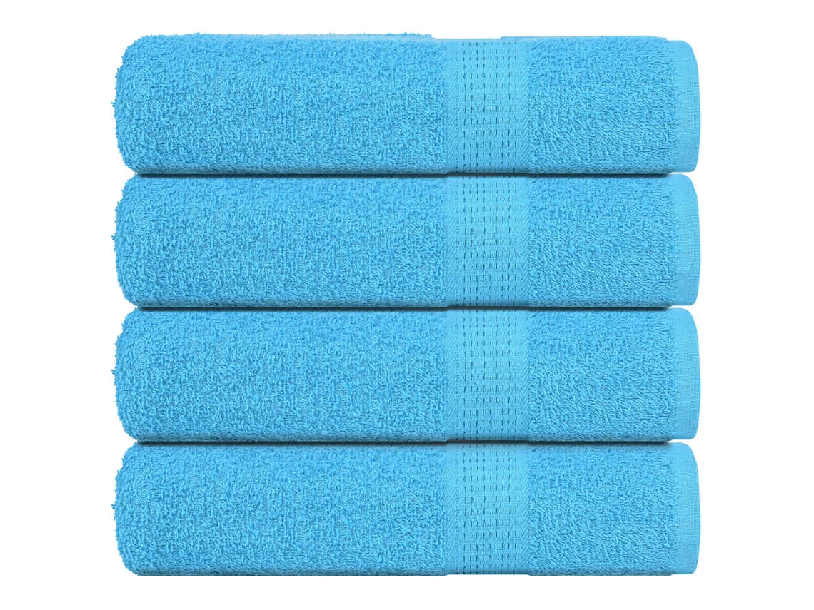 Vidaxl Toalhas De Mãos Frogn 4 Pcs 50x100 Cm 360 G/m² Turquesa