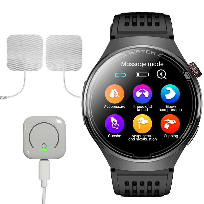 (preto + Massagem) Smartwatch Com Chamadas Bluetooth Hd, 6 Modos De Auxílio Ao Sono