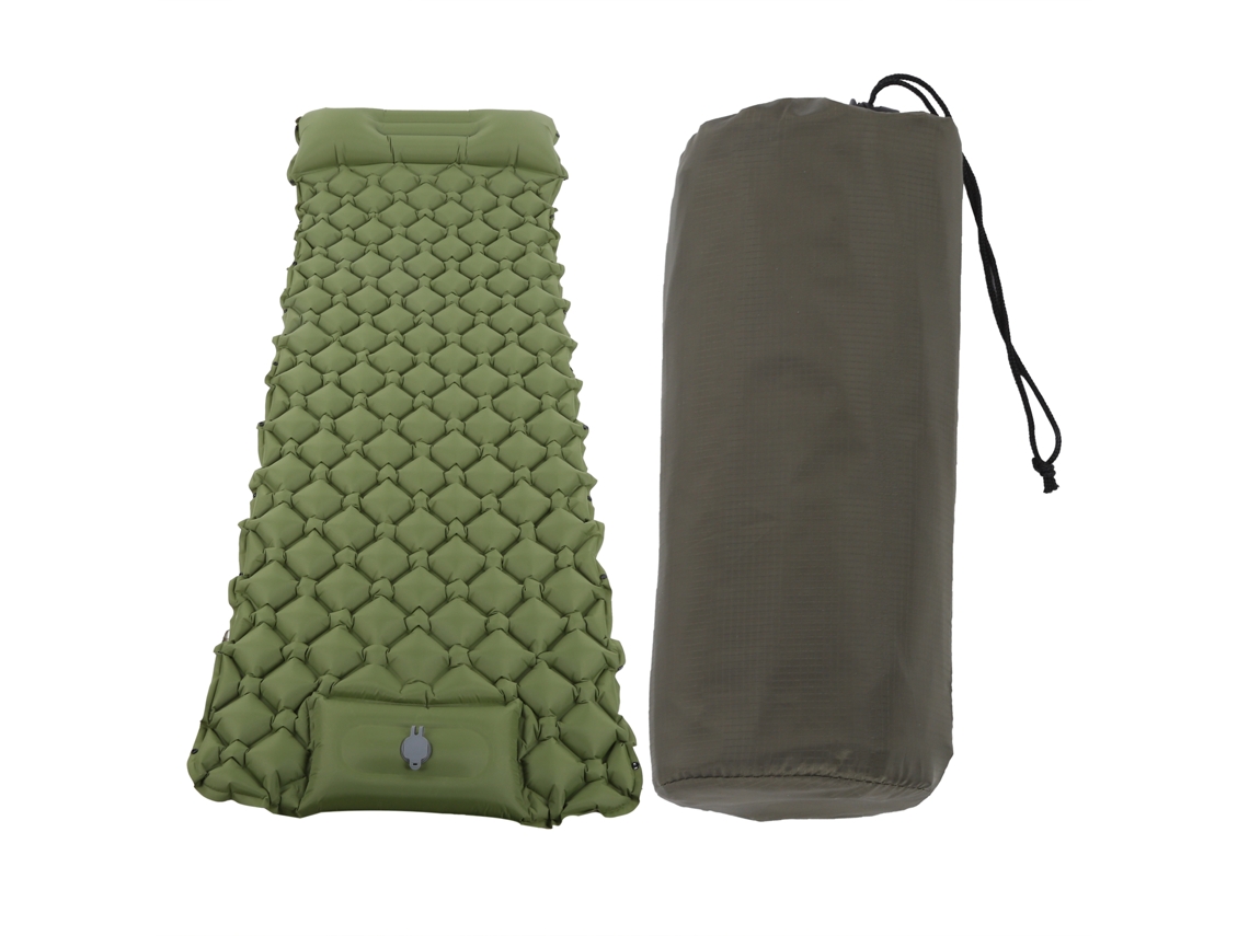 Colchão de ar inflável para acampamento 198x68x6cm com bomba de pé | S/MARCA