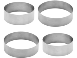 Forma para boliche na cor prata, conjunto de 4 peças, em aço inoxidável