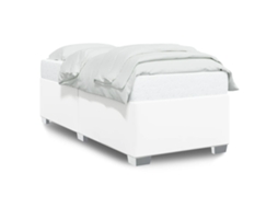 Estrutura de Cama 90x200 Cm Couro Artificial Branco MAISON EXCLUSIVE