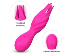 Vibrador de Massagem de Cabeça Dupla de 9 Frequências para Mulheres Rosa Vermelha YIZHOOD