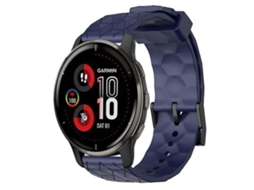 Lurelia Pulseira Garmin Venu 2 Plus 20mm Com Estampa De Futebol, Silicone Cor Sólida, Azul Marinho