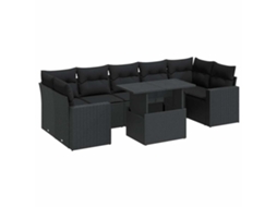 Garden Sofa Set, Garden Sofa Sets Vidaxl Preto Rattan / Vime (n/a)