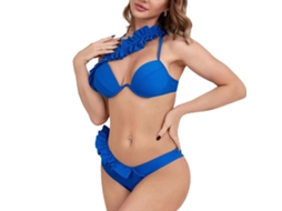 Top Bikini Alcinha Calcinha Cintura Alta Royalblue M 2 Pack