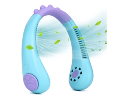 Ventilador De Pessoal Portátil, Ventilador Pessoal Recarregável Vestível Para Crianças, Mini Ventilador De Refrigeração Sem Lâmina Yizhood (azul)