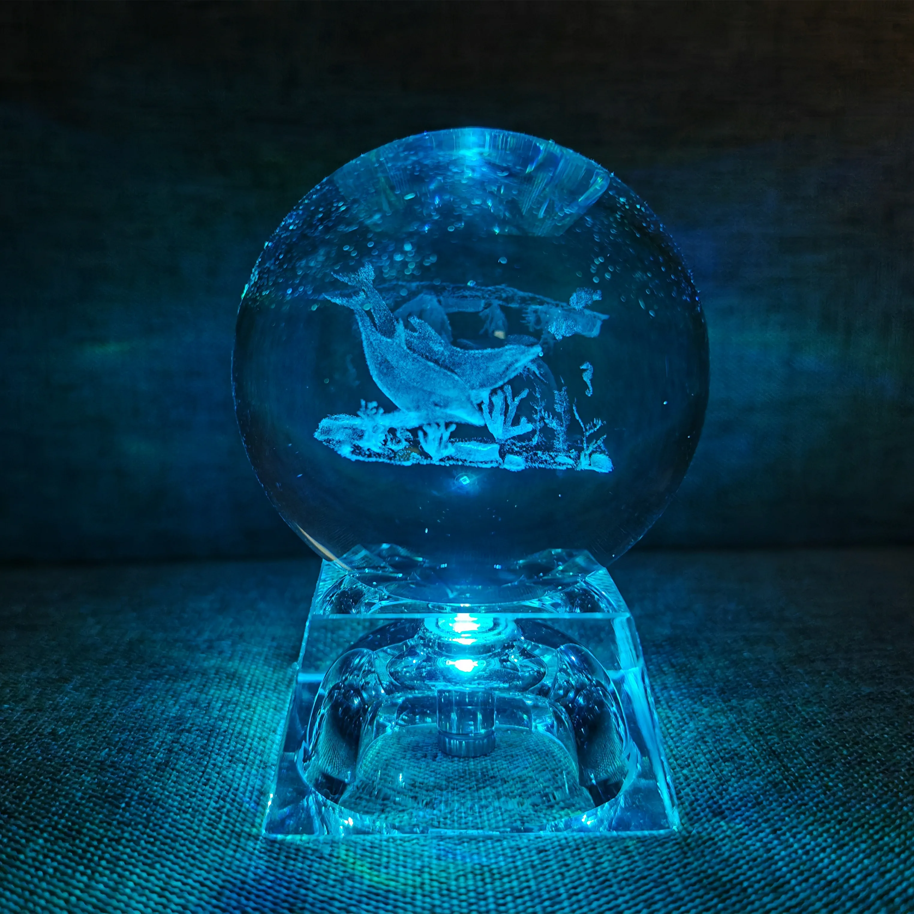 Bola de Cristal Led, Bola de Vidro 3d, Decoração para Casa, Enfeite para Presente de Dia Dos Namorados. MDUG