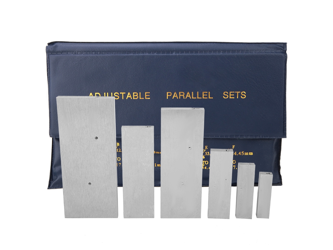 Conjunto De 6 Blocos Paralelos Ajustáveis​​ Em Aço, Com Ajuste De 3/8 A 2, 1/4 Polegadas Para Medições Precisas