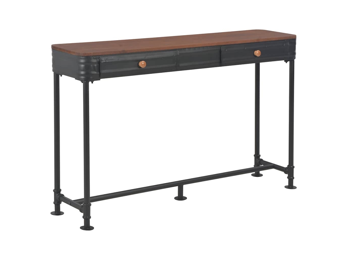 Vidaxl Mesa Consola Com 2 Gavetas 120x30x75 Cm Madeira De Abeto Maciça