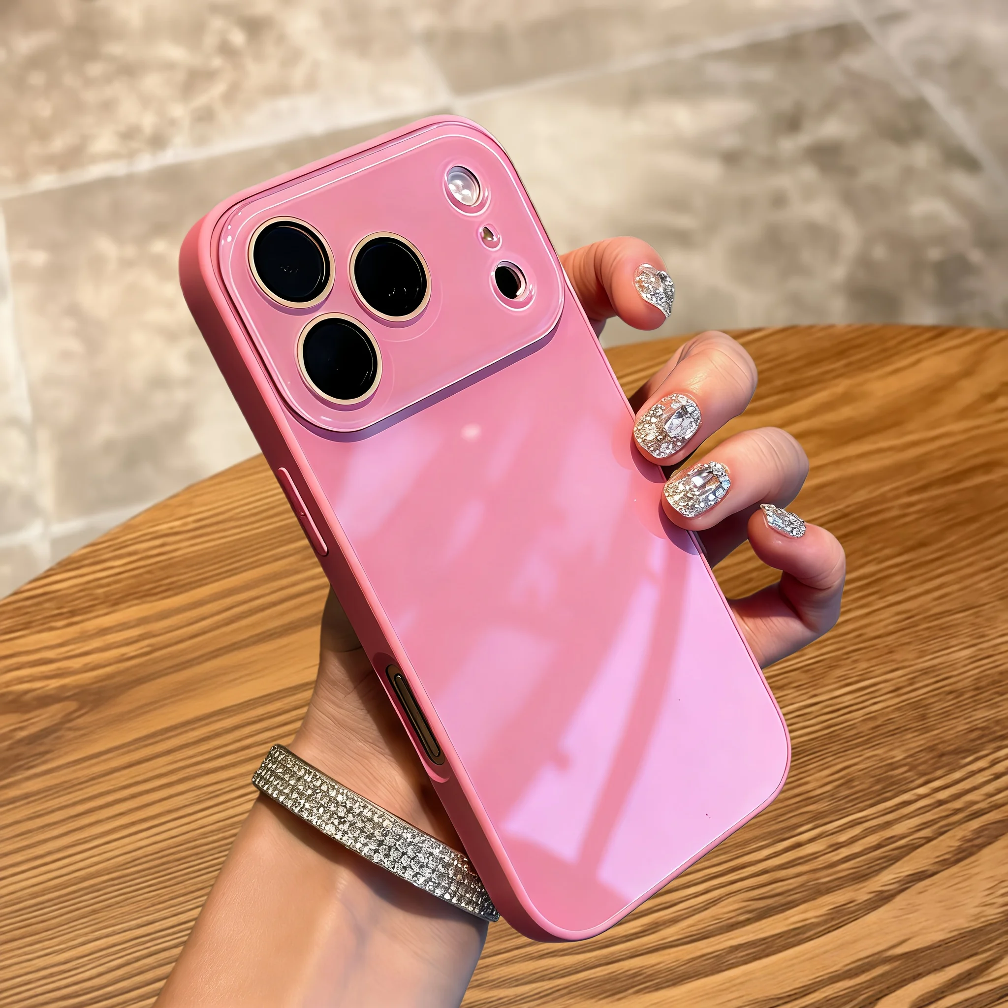 Capa Protetora Para Celular (iphone 14 Vermelho Rosado) Com Estrutura Resistente A Impactos E Parte Traseira Rígida.