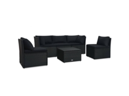Sofa Set, Sofa Sets Vidaxl Preto Rattan / Vime (n/a)