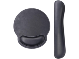 Kit Mousepad Ergonômico Em Couro Pu Com Apoio De Pulso Em Espuma Viscoelástica