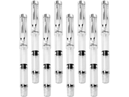 Conjunto de 8 Caneta tinteiro Topbathy com Pistão e Ponta Plástico Flexível, Escrita Suave Confortável, Peças