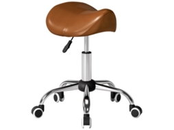 Banquinho Sobre Rodas, Altura Ajustável 49-61cm, Sela Ergonômica 61cm, 52x53x49 Marrom