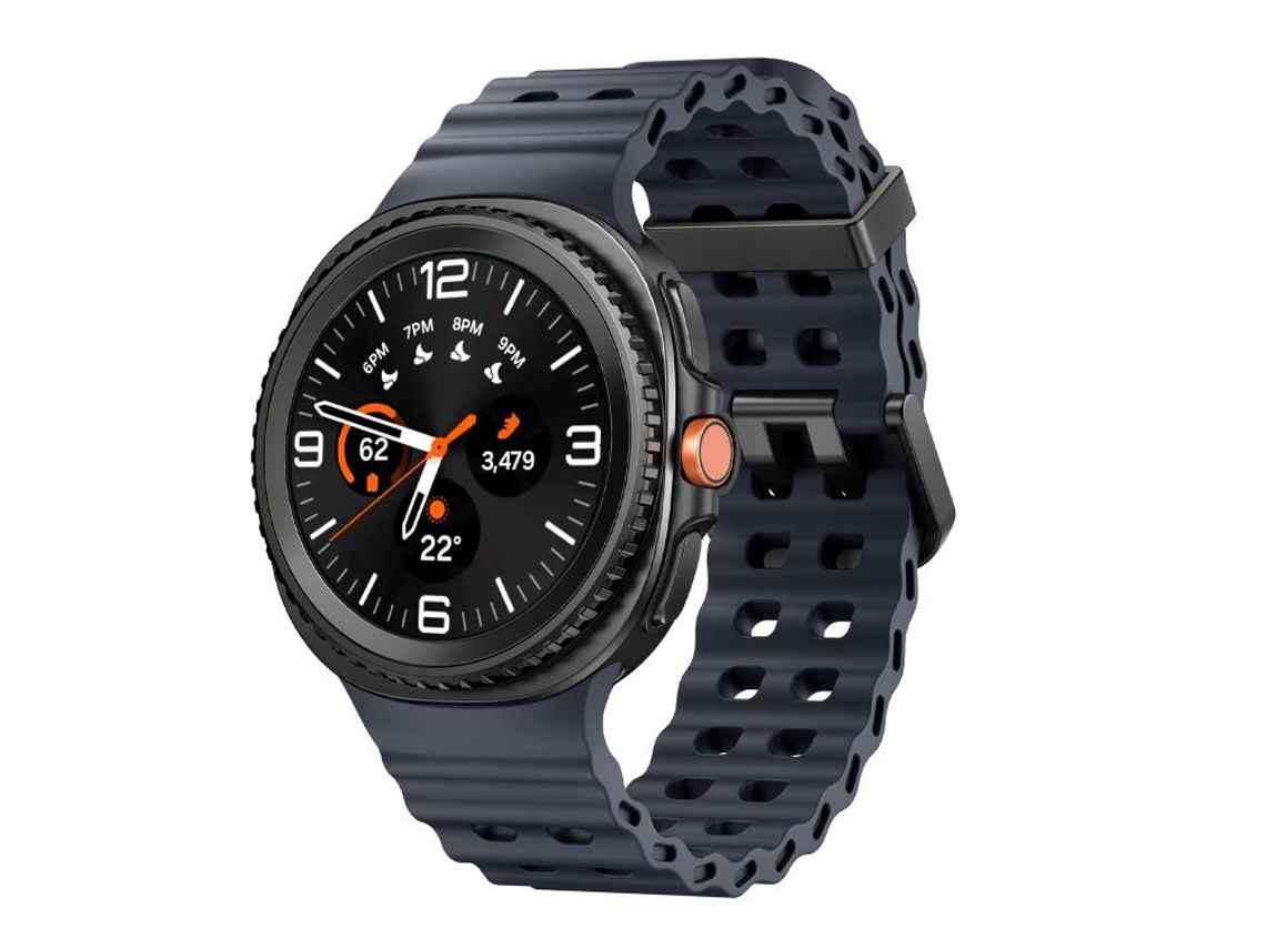 Bracelete Couro Genuíno com Fivela Dupla para Samsung Galaxy Watch Ultra XIAOMOYU 47mm Laranja