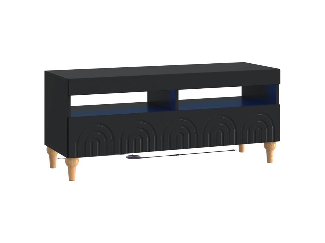 Vidaxl Gabinete De Tv Led Preto Derivados De Madeira
