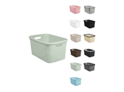 Jardin202 - Cesta Para La Colada 25 X 53 X 36 Cm - Cesto Ropa Sucia – Cesta Rectangular Con Asas Diseño Mimbre Verde |  (verde)