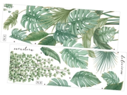 6 Folhas De Adesivos De Parede Decorativos Delicados Com Plantas Tropicais