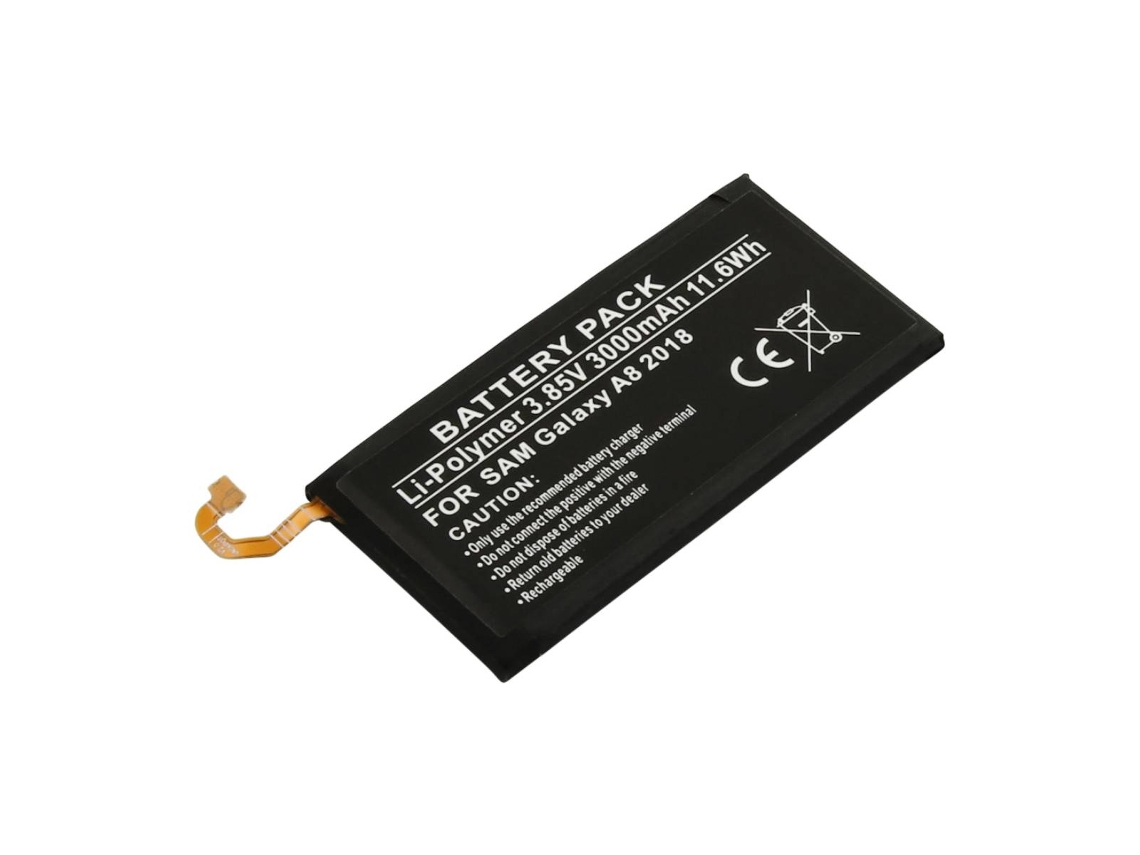 Bateria de substituição para Galaxy A8 2018 3,85 V 3000 mAh preta de polímero (Aviso)
