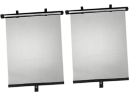 Cortina solar retrátil para porta lateral de carro: reduz a entrada de luz ou o calor.