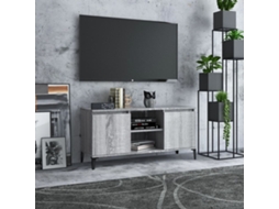Vidaxl Móvel De Tv Com Pernas Em Metal 103,5x35x50 Cm Sonoma Cinzento