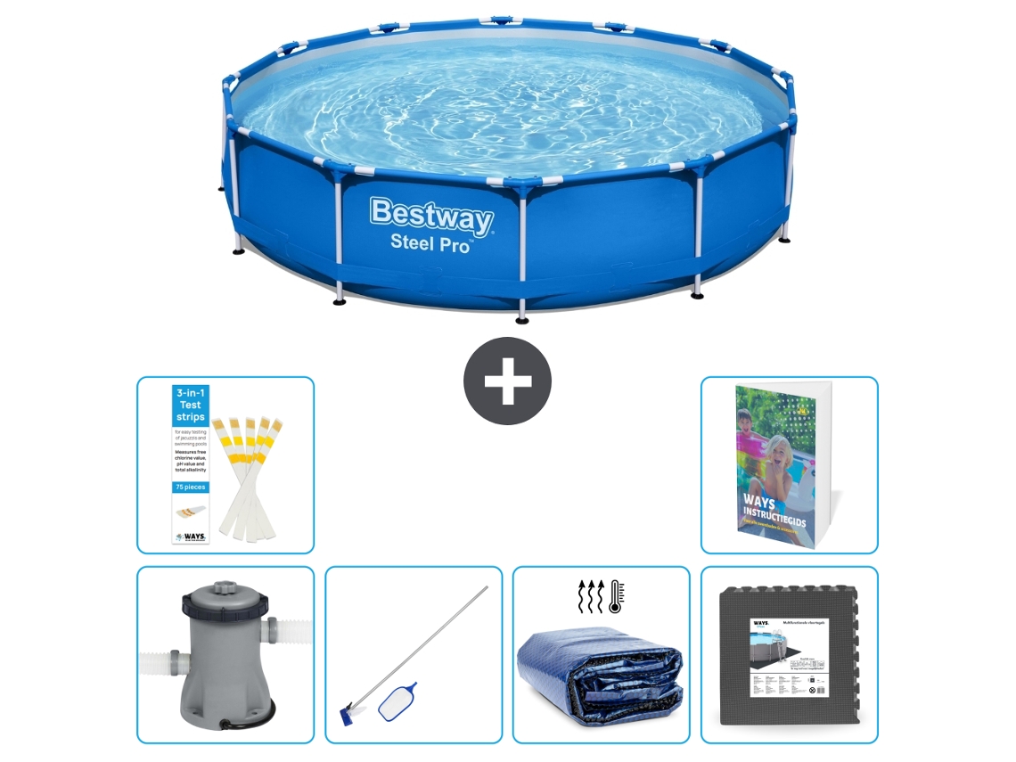 Piscina Bestway Steel Pro Redonda 305x76 Cm 5 peças S217 BESTWAY