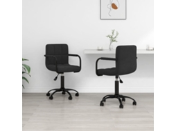 Vidaxl Cadeiras De Jantar Giratórias 2 Pcs Veludo Preto
