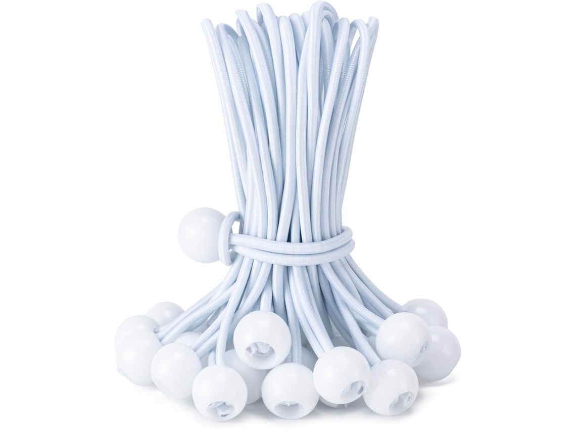 Cordas Elásticas Com Bola, 30 Unidades, 10 Cm, Borracha, Reforçada, Para Lonas, Barracas, Camping, Fixação
