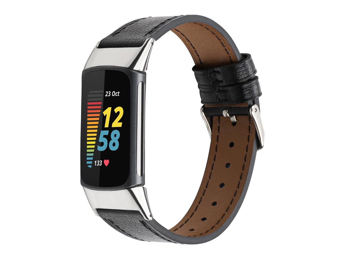 Pulseira Fitbit by Google Charge 5  De Couro Preto