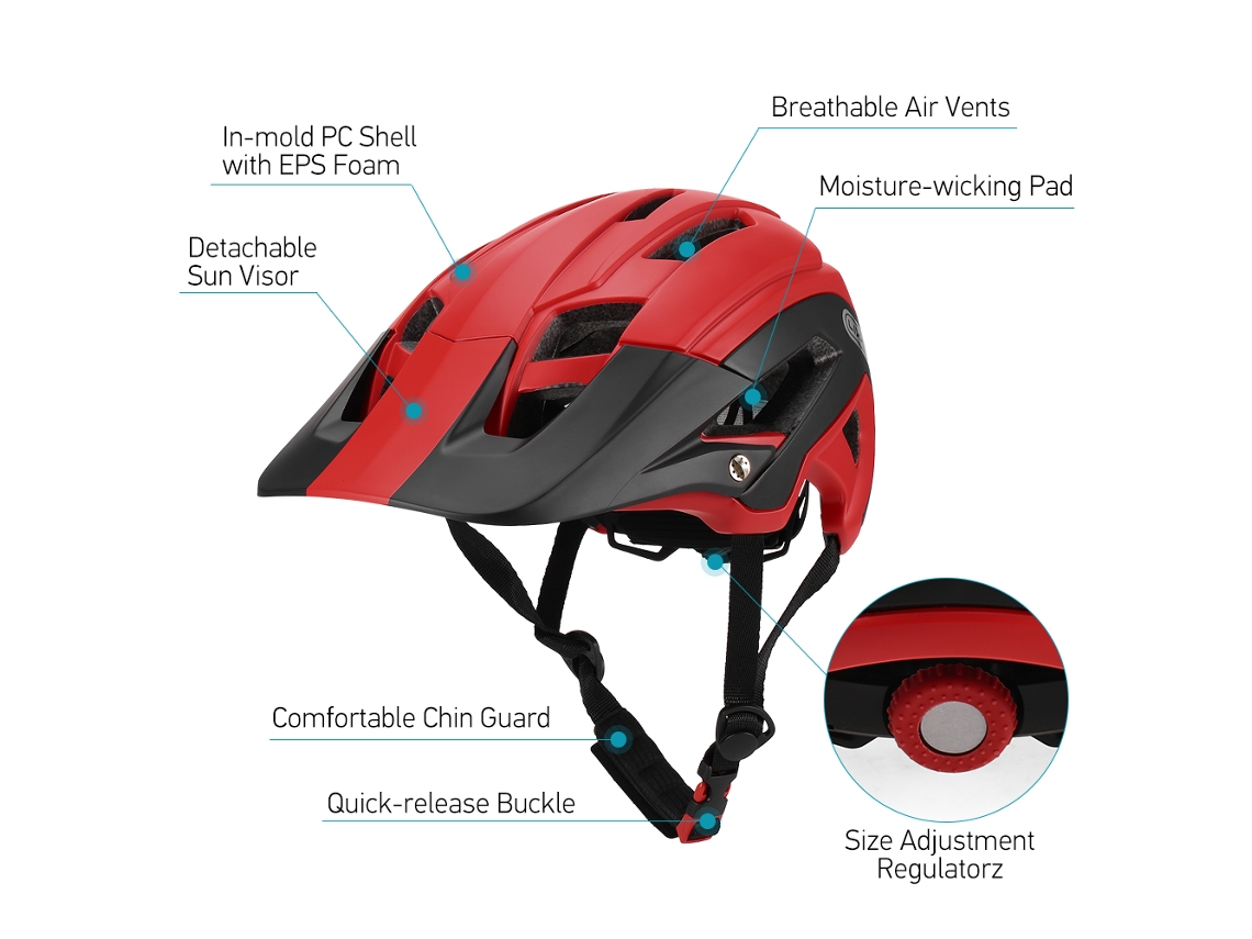 Capacete De Bicicleta Leve Com Visor Para Mountain Bike