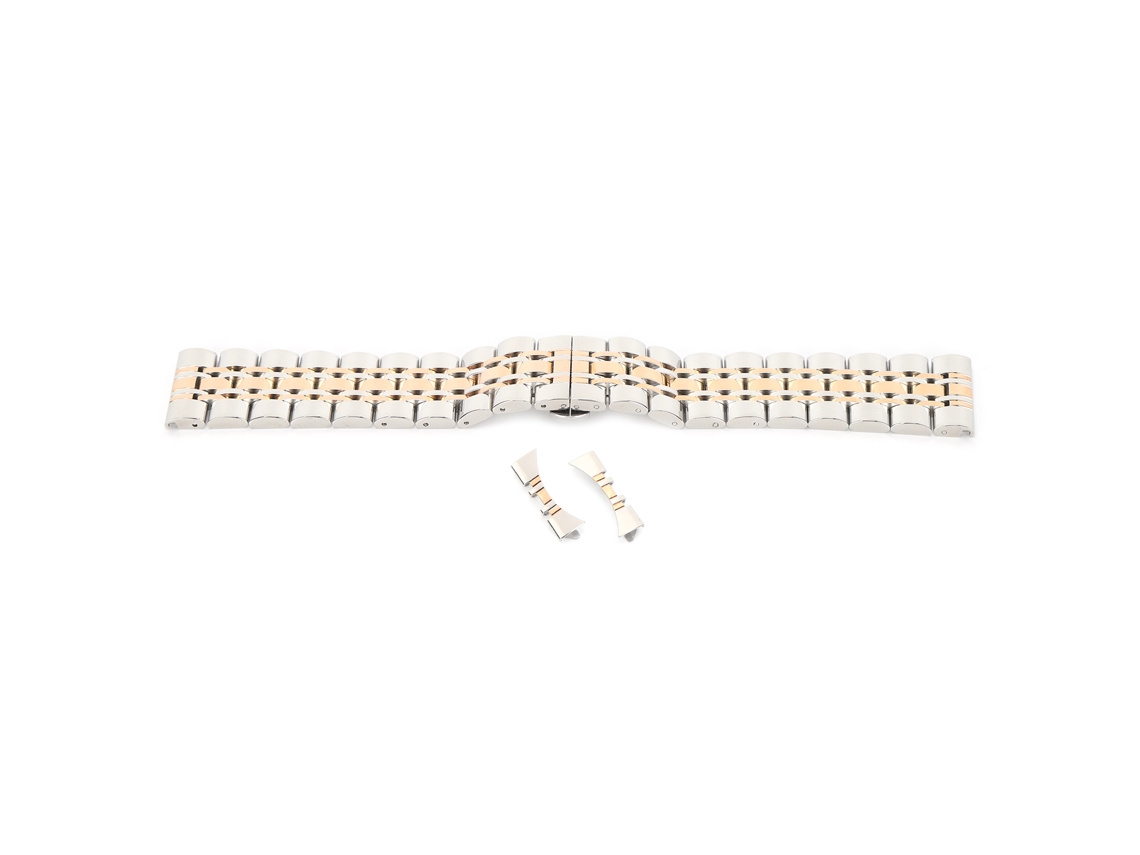 Pulseira de Relógio de Substituição em Aço Inoxidável 24mm com Revestimento de Ouro Rosa S/MARCA