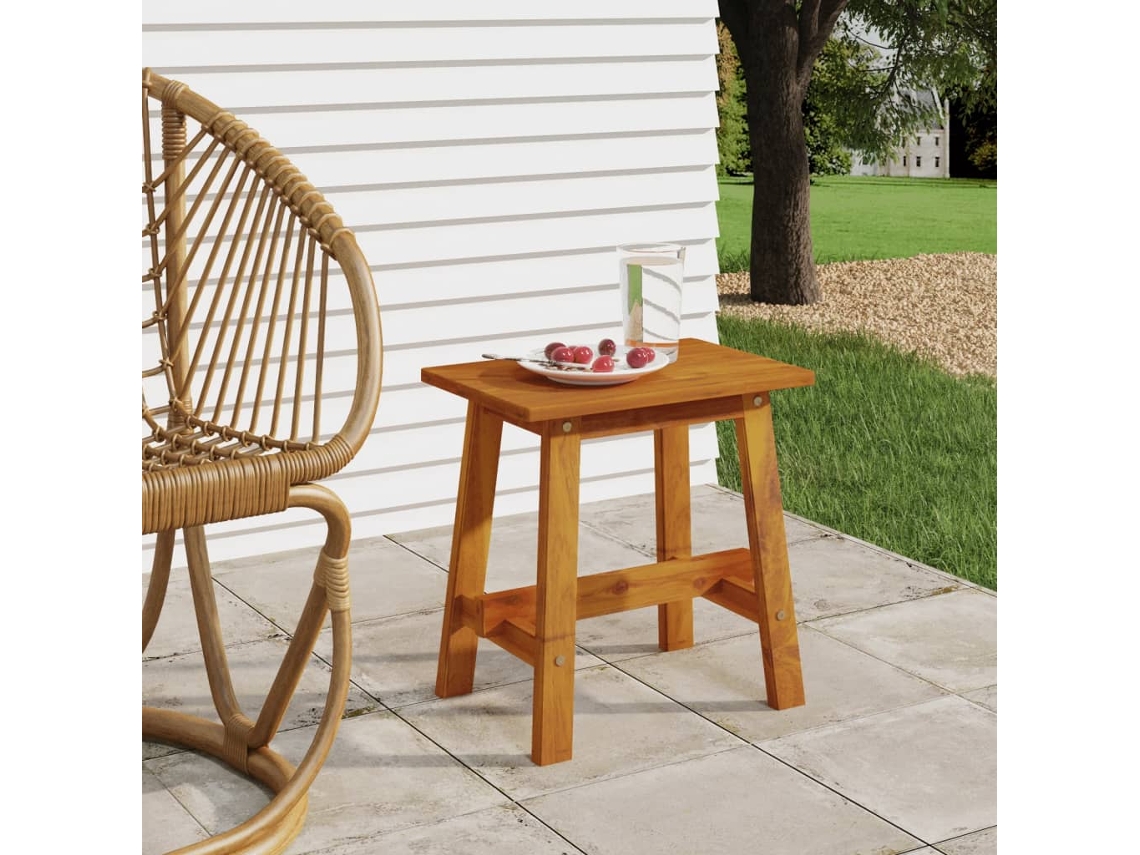 Vidaxl Banco Retangular 45x29x45 Cm Madeira De Acácia Maciça