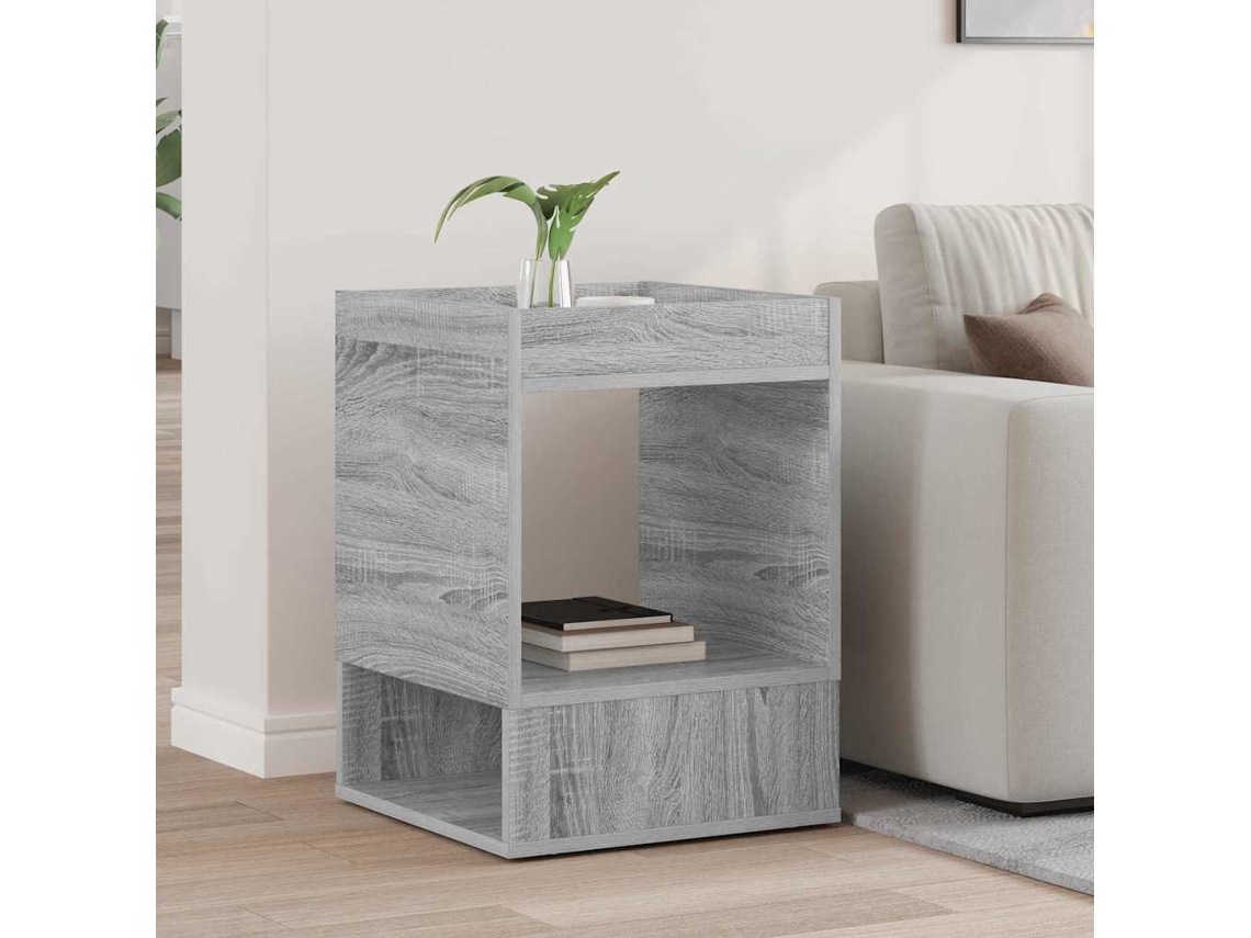 Vidaxl Mesa De Apoio Cinza Sonoma 40 X 40 X 56 Cm Derivados De Madeira
