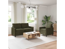 Vidaxl Conjunto De Sofás 2 Unid. Verde Poliéster