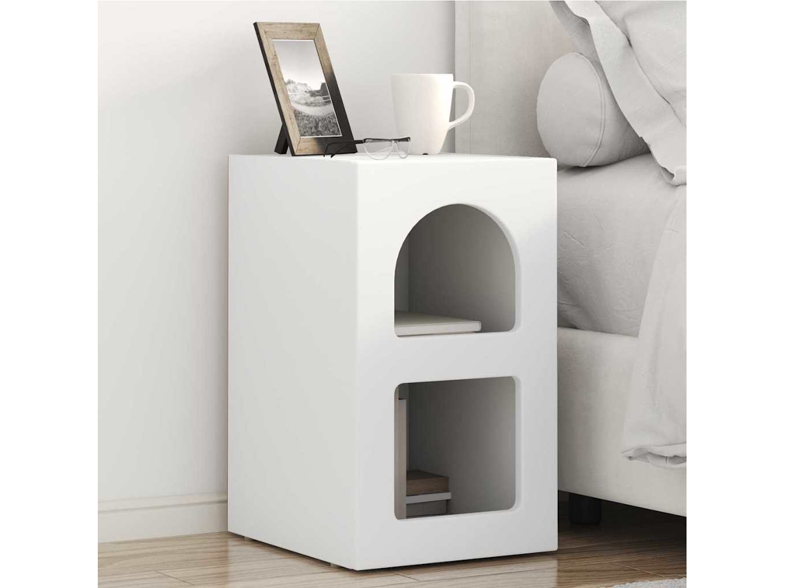 Vidaxl Mesa-de-cabeceira Elst Branco 29,5 X 33,5 X 50 Cm